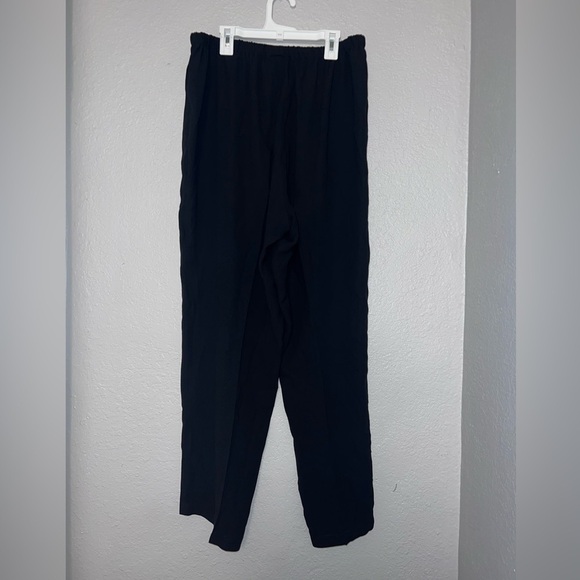 Eileen Fisher Black Elastic Waist Pull On Pants - Picture 3 of 5